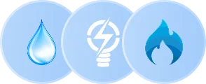 Pulz-da kommunal ödənişlər rahatdır. Qaz, su və elektrik enerjisi ikonları göstərilir.
